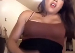 Beautifull Legal age teenager Shemale Jizzing Over Boobs