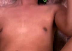 Filipino femboy in white bikini is sparking and anguish off