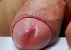 Closeup of a Ladyboy Cumming