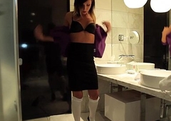 Skinny escort tgirl pounded with reference to servants' cock