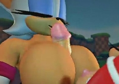 Rouge get under one's bat give boobjob all over futa